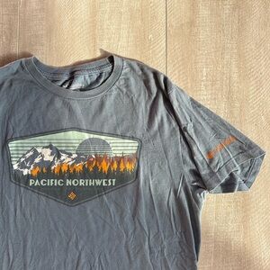 Columbia Men's Pacific Northwest Graphic Tee - Blue and Orange
